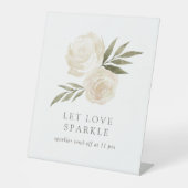 Elegant Floral Let Love Sparkle Sparkler Reclamebord Met Voetstuk (Voorkant)