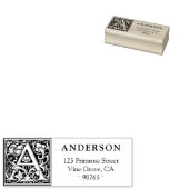 Elegant  Floral Letter A Monogram Aangepast Rubberstempel (Gestempeld)