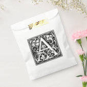 Elegant  Floral Letter A Monogram Bedankzakje (Gezegeld)