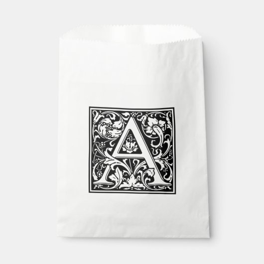 Elegant  Floral Letter A Monogram Bedankzakje (Voorkant)