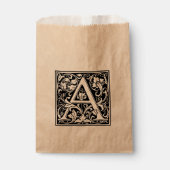 Elegant Floral Letter A Monogram Bedankzakje (Voorkant)