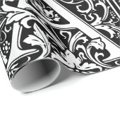 Elegant  Floral Letter A Monogram Cadeaupapier (Rol Hoek)