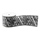Elegant Floral Letter A Monogram Grosgrain Lint (Spoel)