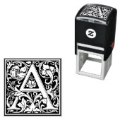 Elegant Floral Letter A Monogram Zelfinktende Stempel (In situ)