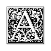 Elegant Floral Letter A Monogram Zelfinktende Stempel (Design)
