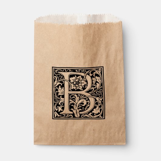 Elegant  Floral Letter B Monogram Bedankzakje (Voorkant)