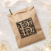 Elegant  Floral Letter B Monogram Bedankzakje (Geknipt)