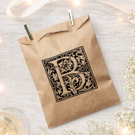 Elegant  Floral Letter B Monogram Bedankzakje