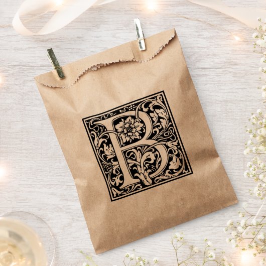 Elegant  Floral Letter B Monogram Bedankzakje (Geknipt)