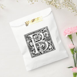 Elegant  Floral Letter B Monogram Bedankzakje