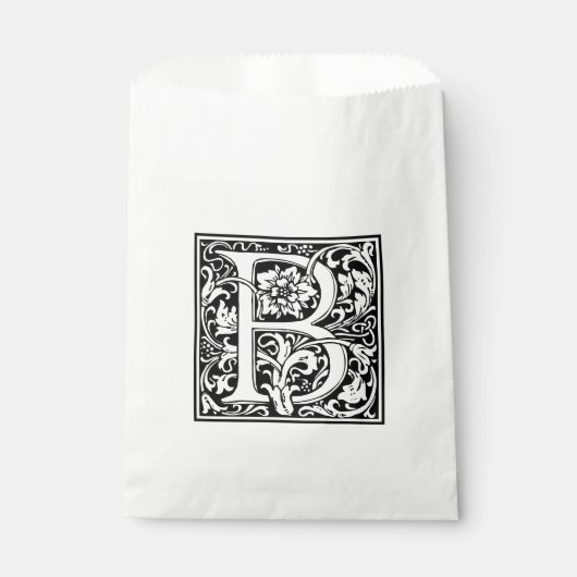 Elegant  Floral Letter B Monogram Bedankzakje (Voorkant)