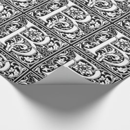 Elegant  Floral Letter B Monogram Cadeaupapier