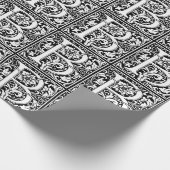 Elegant  Floral Letter B Monogram Cadeaupapier (Hoek)