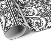 Elegant  Floral Letter B Monogram Cadeaupapier (Rol Hoek)