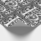 Elegant  Floral Letter B Monogram Cadeaupapier (Hoek)