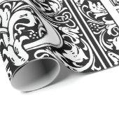 Elegant  Floral Letter B Monogram Cadeaupapier (Rol Hoek)