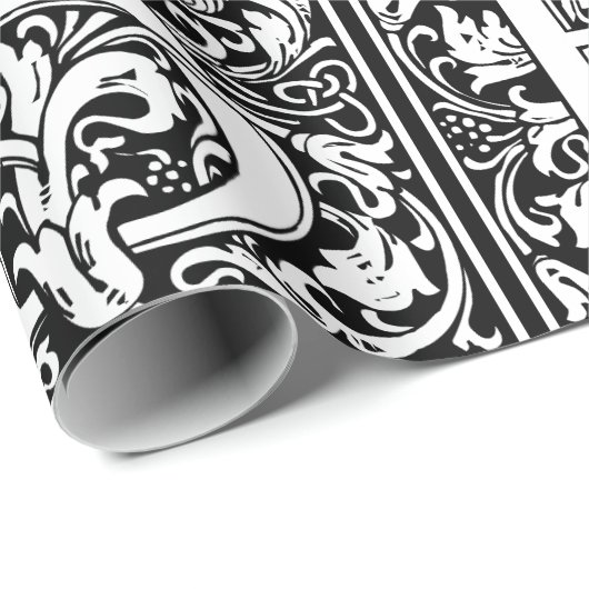 Elegant Floral Letter B Monogram Cadeaupapier (Rol Hoek)