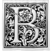 Elegant Floral Letter B Monogram Douchegordijn (Voorkant)