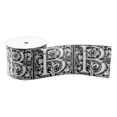Elegant  Floral Letter B Monogram Grosgrain Lint (Spoel)