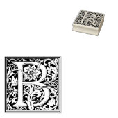 Elegant  Floral Letter B Monogram Rubberstempel (Gestempeld)