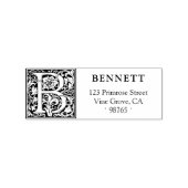 Elegant  Floral Letter B Monogram Rubberstempel (Afrduk)