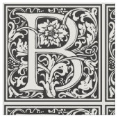 Elegant  Floral Letter B Monogram Stof (Close Up)
