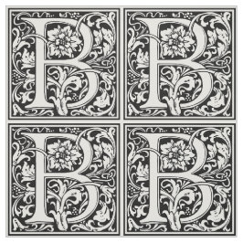 Elegant  Floral Letter B Monogram Stof