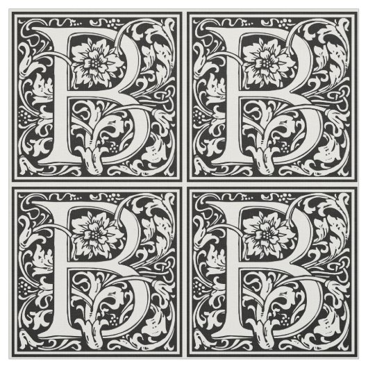 Elegant  Floral Letter B Monogram Stof (Swatch)