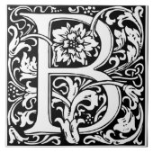 Elegant Floral Letter B Monogram Tegeltje (Voorkant)