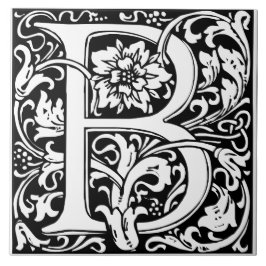 Elegant  Floral Letter B Monogram Tegeltje