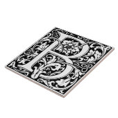 Elegant  Floral Letter B Monogram Tegeltje (Zijkant)