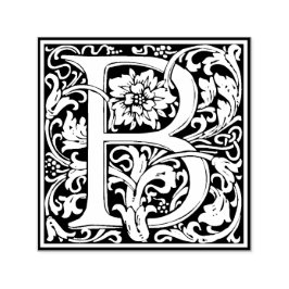 Elegant  Floral Letter B Monogram Zelfinktende Stempel