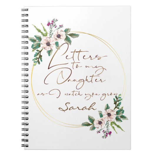 Elegant Floral Letters-ontwerp Notitieboek (Voorkant)