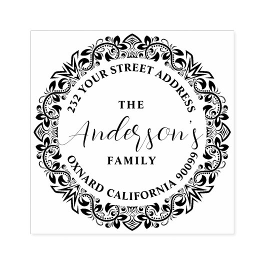 Elegant  Floral Lijst 2 Rubberstempel (Afrduk)