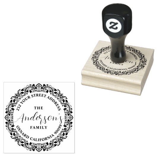 Elegant  Floral Lijst 2 Rubberstempel (Gestempeld)