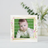 Elegant Floral Lijst Aankondiging (Staand voorkant)