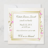 Elegant Floral Lijst Aankondiging (Achterkant)