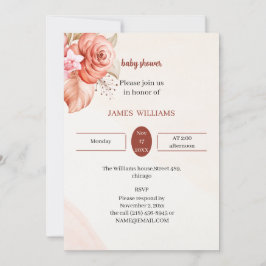 Elegant Floral Lijst Baby shower Gepersonaliseerd Kaart