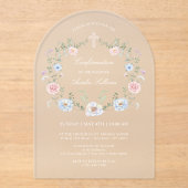 Elegant Floral Lijst bevestiging Acryl Uitnodigingen (Voorkant)