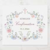 Elegant Floral Lijst bevestiging Likeurfles Etiket (Enkel label)