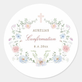 Elegant Floral Lijst bevestiging Ronde Sticker