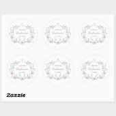 Elegant Floral Lijst bevestiging Ronde Sticker (Vel)