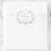 Elegant Floral Lijst bevestiging Ronde Sticker (Tas)