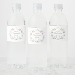 Elegant Floral Lijst bevestiging Waterfles Etiket