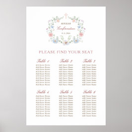 Elegant Floral Lijst Bevestiging Zitting Grafiek Poster