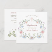 Elegant Floral Lijst Bevestigingsplein Kaart (Voorkant / Achterkant)