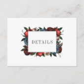 Elegant Floral Lijst bruiloft details Informatiekaartje (Voorkant)