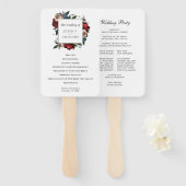 Elegant Floral Lijst bruiloft programma Handwaaier (Voorkant en achterkant)