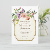 Elegant Floral  Lijst Christelijke bruiloft Kaart (Staand voorkant)