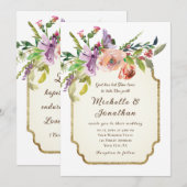 Elegant Floral  Lijst Christelijke bruiloft Kaart (Voorkant / Achterkant)